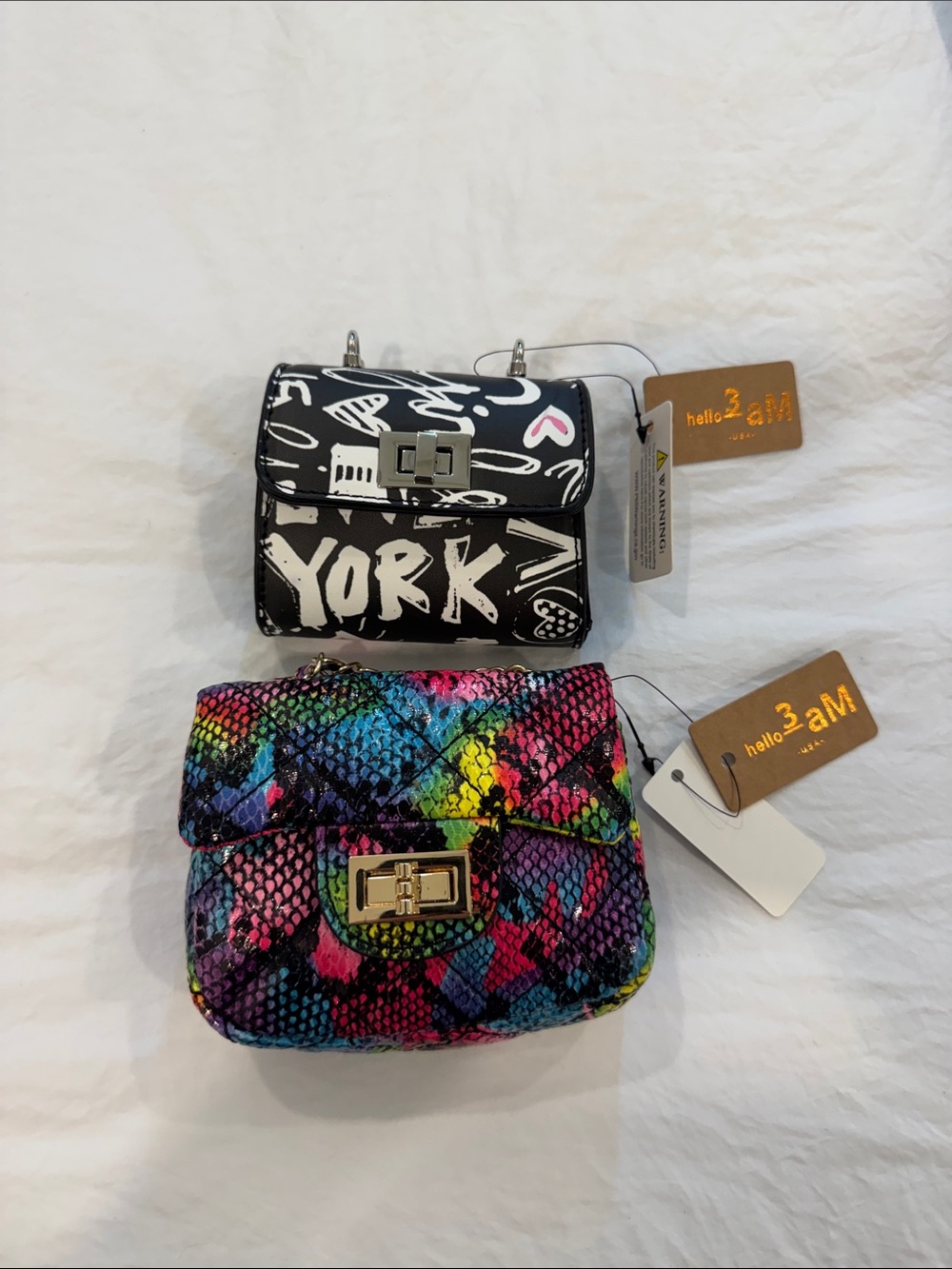 Multicolor Snake-Print Crossbody Bag Hello 3 am purse New York